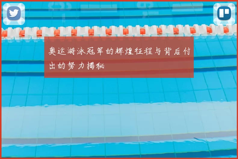 奥运游泳冠军的辉煌征程与背后付出的努力揭秘